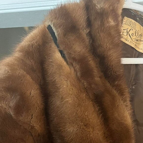 Vintage Kellers Fine Furs Brown Genuine Fur Shawl Luxury Coastal Grandma Chic - Picture 8 of 8